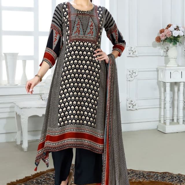 Black, White, Red, Beige Kurta Set