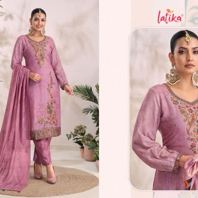Pink, Multi-color floral and paisley print Kurta set