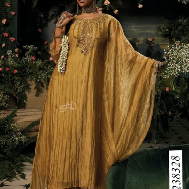 Mustard Yellow Kaftan Dress and Pants