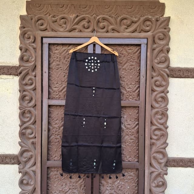 Black, White, Silver Dupatta