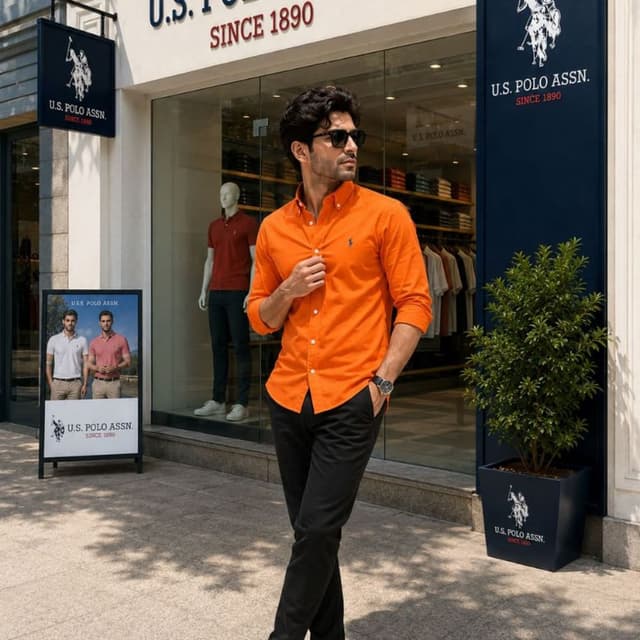 Orange and Black Shirt