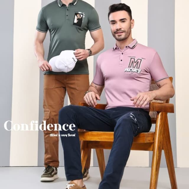 Green, Pink, Brown, Navy Blue, White Polo Shirt