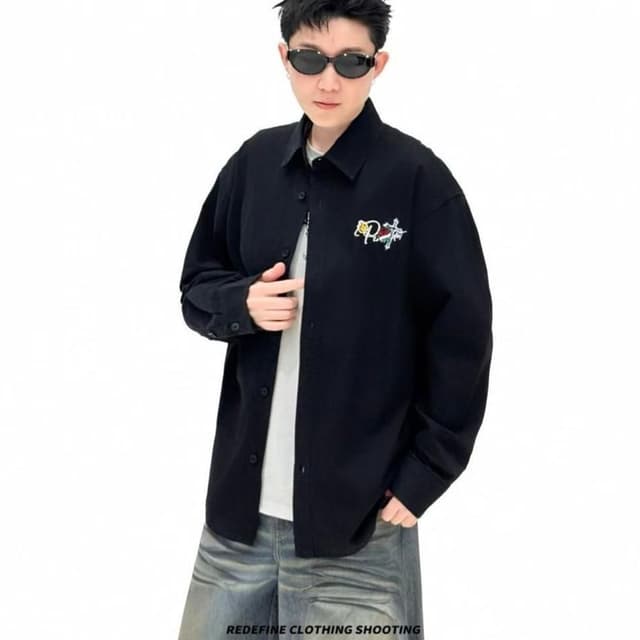 Black, White, Denim Blue Overshirt