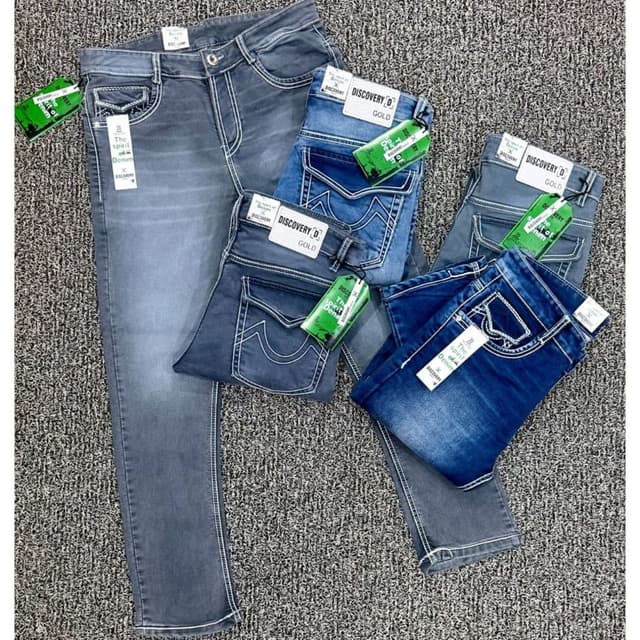 Blue, Grey Jeans