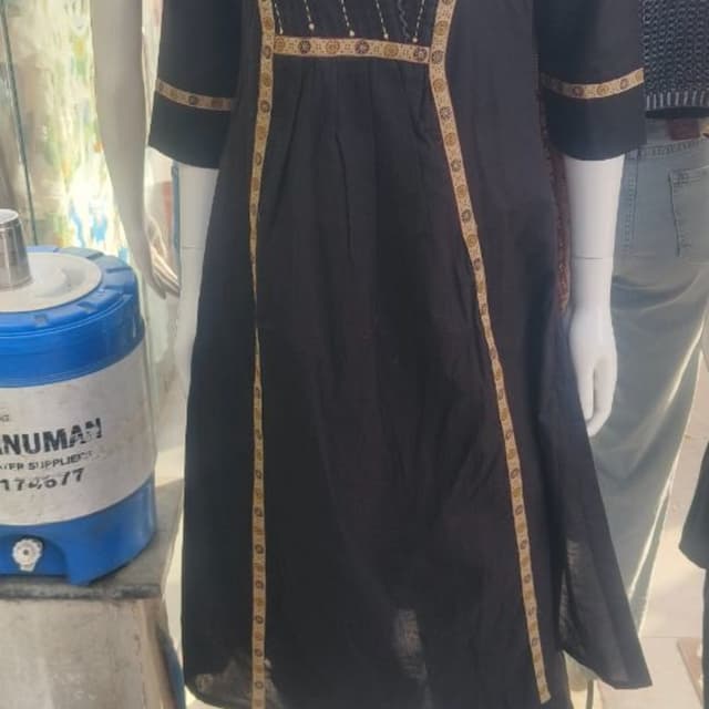Black with gold accents Kurti and Pants Set