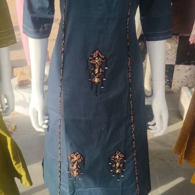 Teal, Maroon, Beige, Black, Gold Kurti and Pants Set