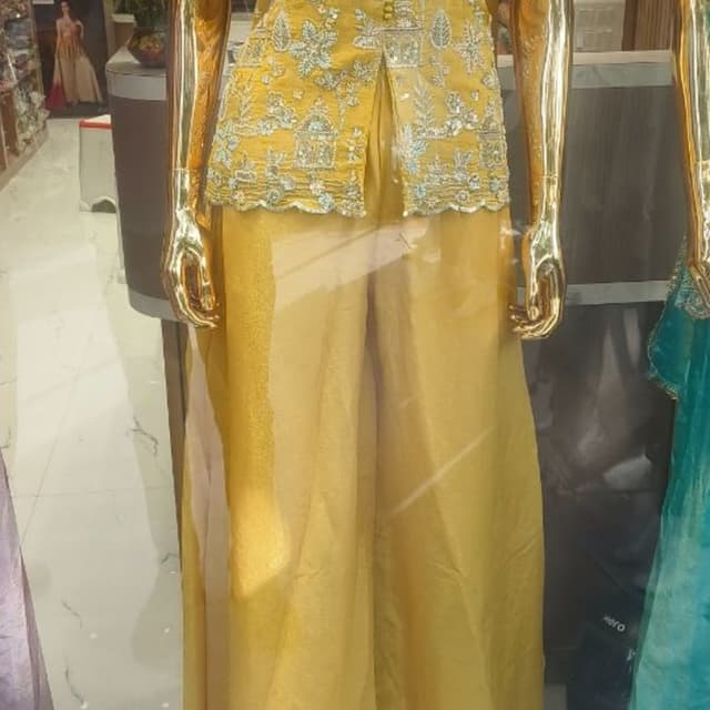 Yellow Kurti and Palazzo Set