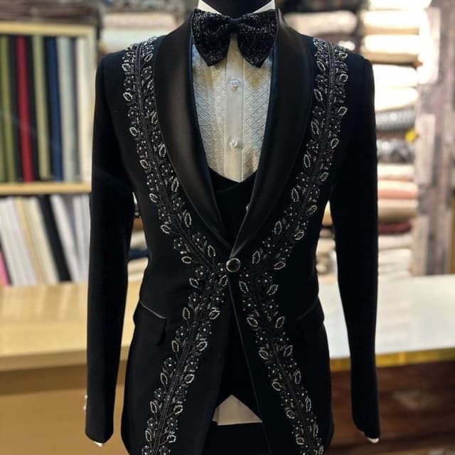 Black and Silver Tuxedo Jacket