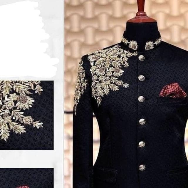 Black with Gold embroidery Sherwani