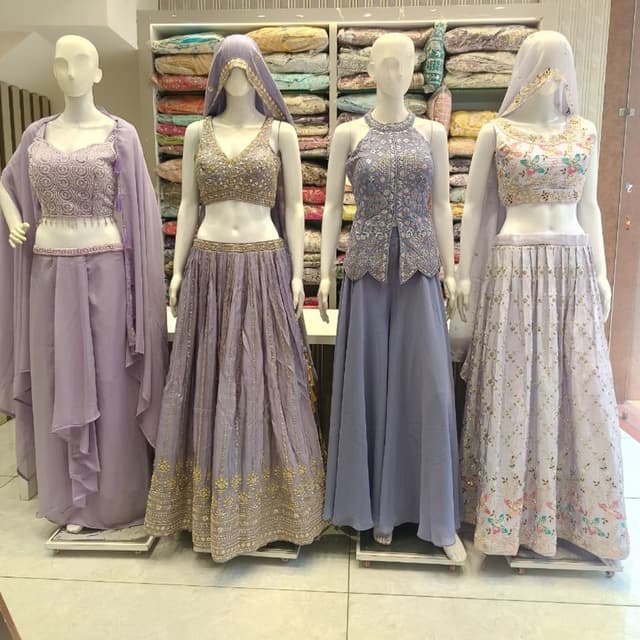 Lavender, Lilac, Silver, Gold, White Lehenga Choli, Palazzo Set