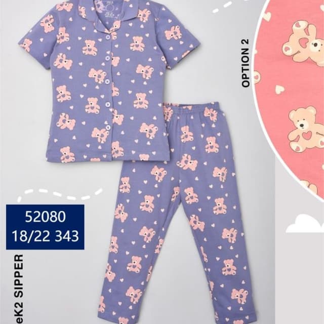 Lilac with pink accents Pajama Set