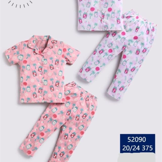 Pink, White, Teal, Coral Pajama Set