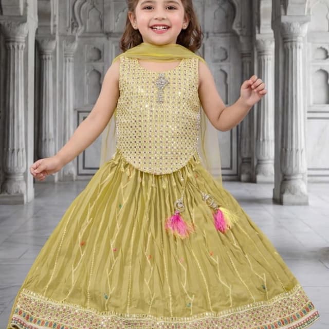 Light Green, Yellow, Pink, Multicolor Lehenga Choli