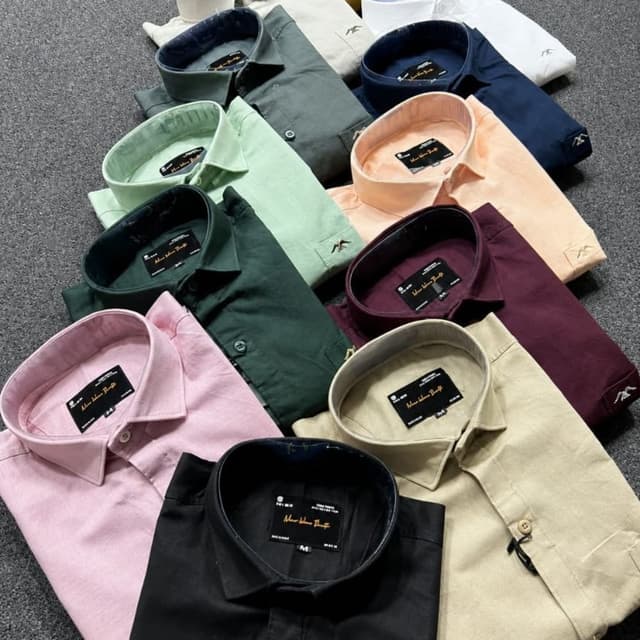 Black, Pink, Dark Green, Olive Green, Beige, Tan, Mustard Yellow, Navy Blue, Peach, Burgundy, White Shirt