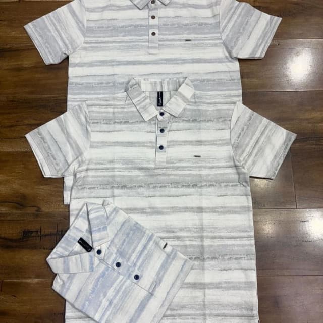 White, Grey, Light Blue Polo Shirt