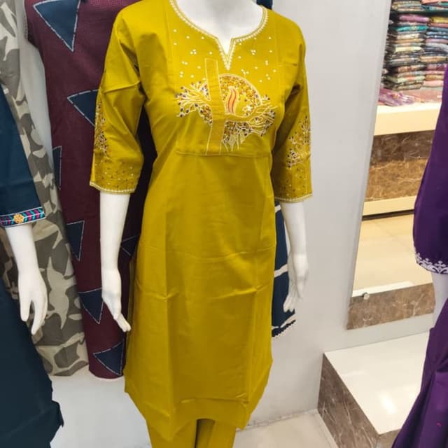 Mustard Yellow, White, Red, Yellow, Orange, Green Kurta Set