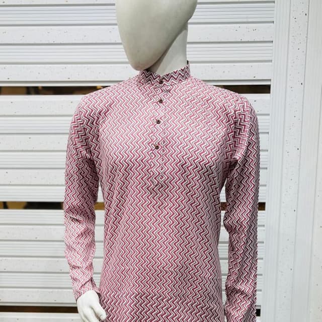 Maroon and White Kurta