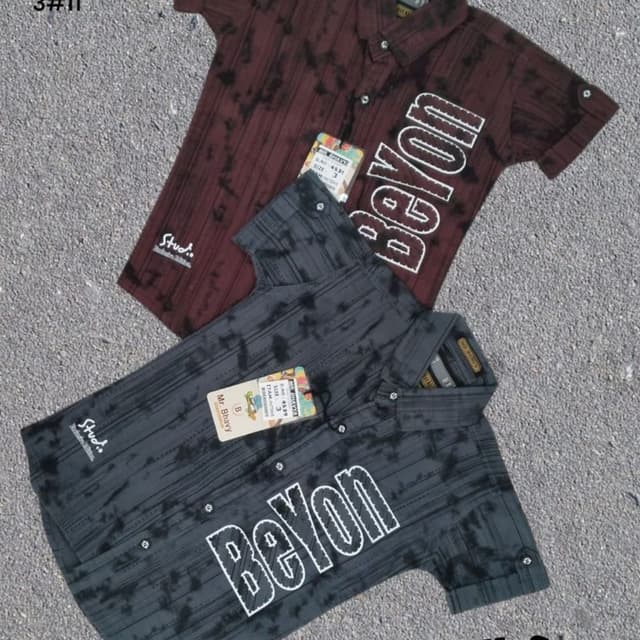Maroon with black tie-dye effect and white lettering, Grey with black tie-dye effect and white lettering Shirt