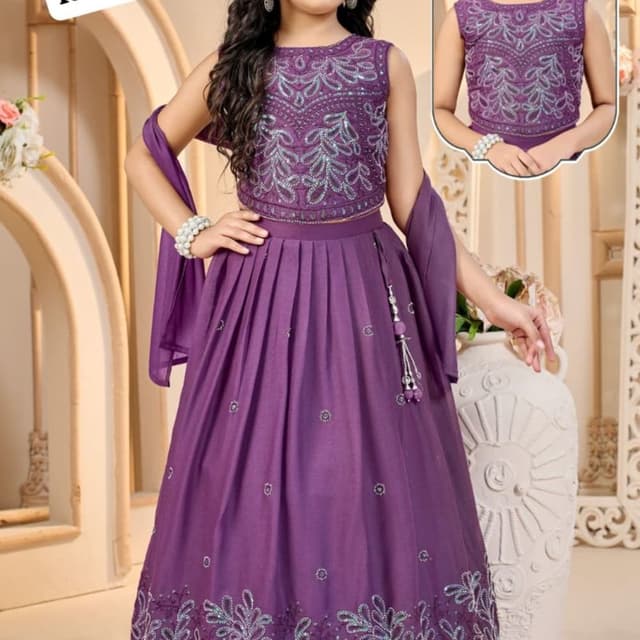 Purple with silver embellishments Lehenga Choli