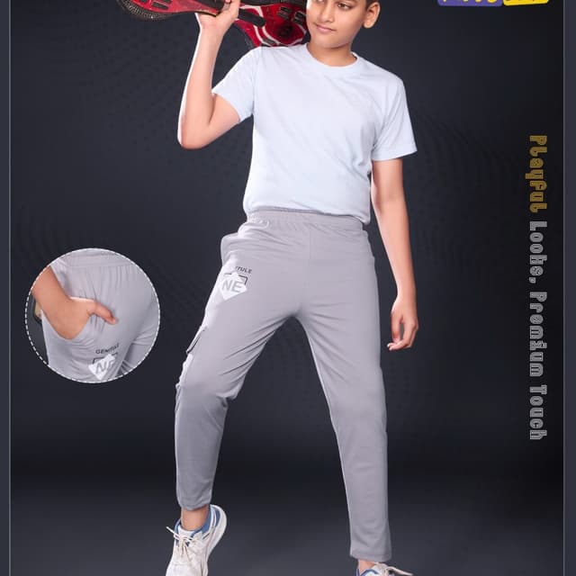 Light Blue and Grey Track Pants