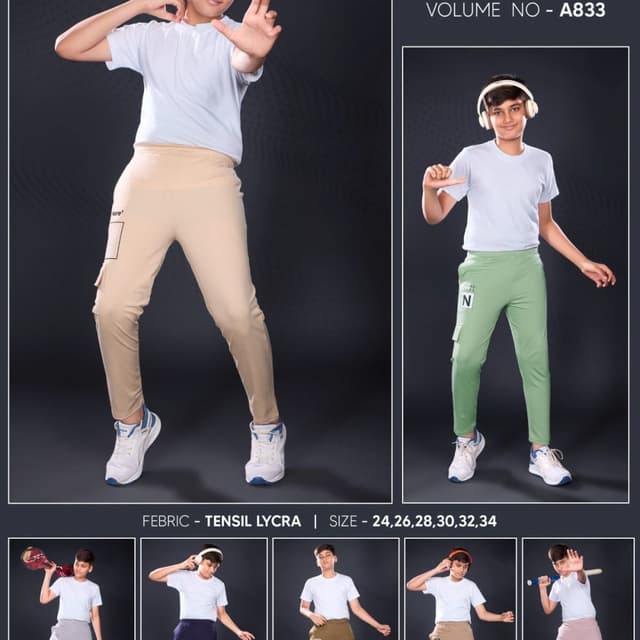 Beige, Mint Green, Navy, Grey, Olive, Light Pink, White Trousers