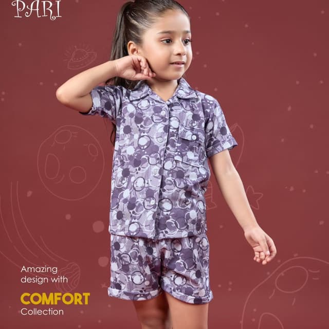 Purple and White Pajama Set