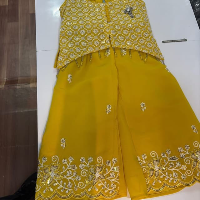 Yellow, White, Silver Lehenga Choli