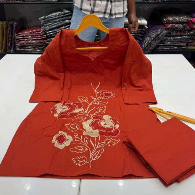 Orange, Red, White Kurti