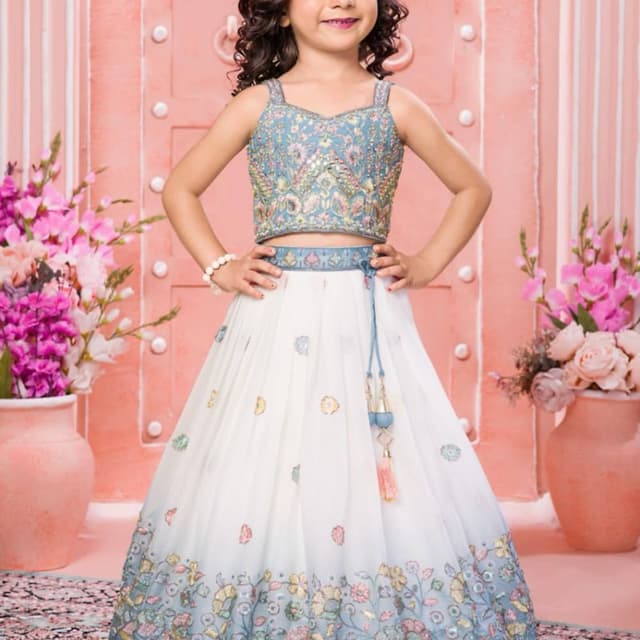 White, Blue, Pink, Yellow, Green Lehenga Choli