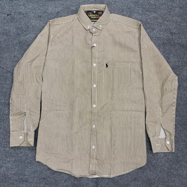 Tan and White Shirt