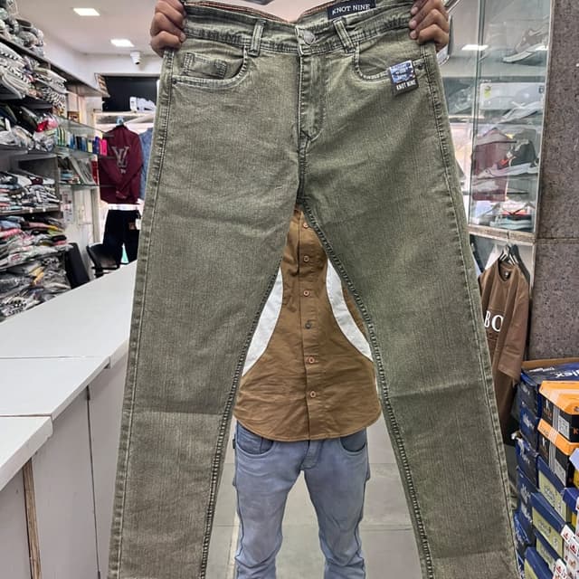 Olive Green, Grey undertones Jeans