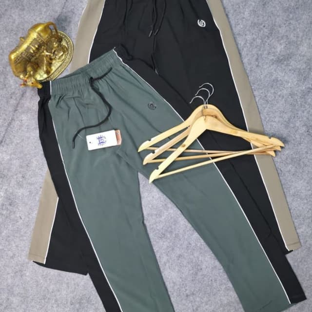 Black, Grey, Tan, White Track Pants