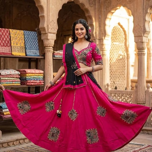 Pink, Black, Gold, Silver, Multicolor Lehenga Choli