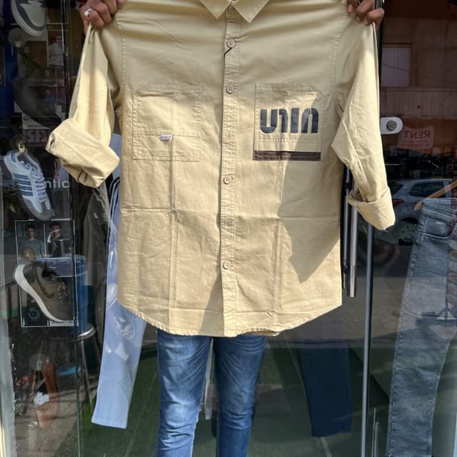 Tan, Black, Brown Shirt