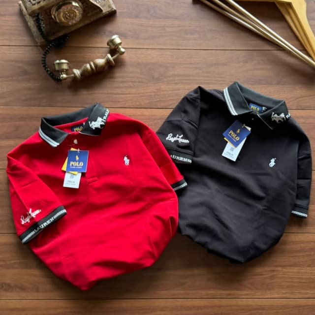 Red, Black, White Polo Shirt