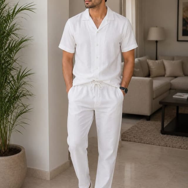 White Co-ord set (Shirt and Pants)