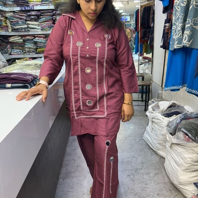 Maroon Kurta and Pants Set