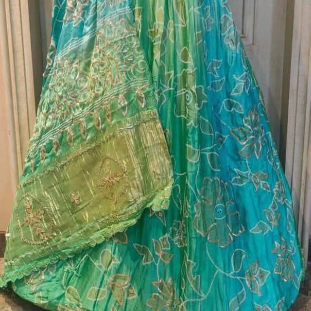 Teal and Green Ombre Lehenga Choli