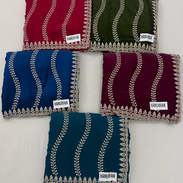 Maroon, Dark Green, Royal Blue, Teal, Burgundy Saree