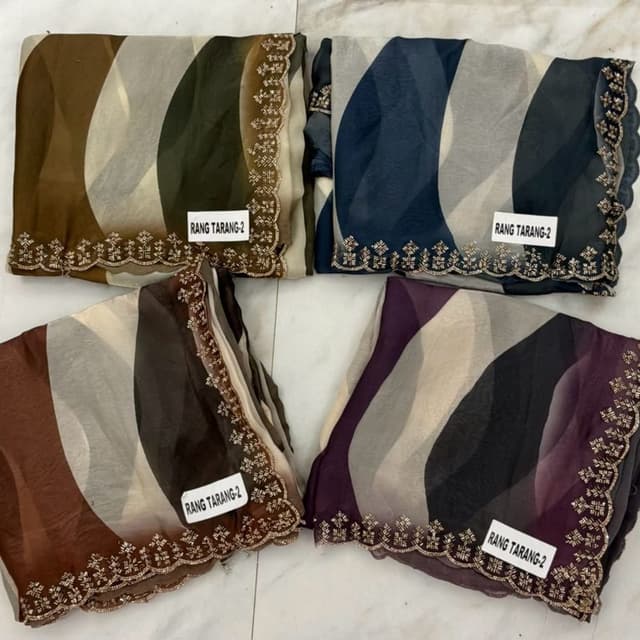 Green, Brown, Beige, Navy Blue, Grey, Purple, Black Saree