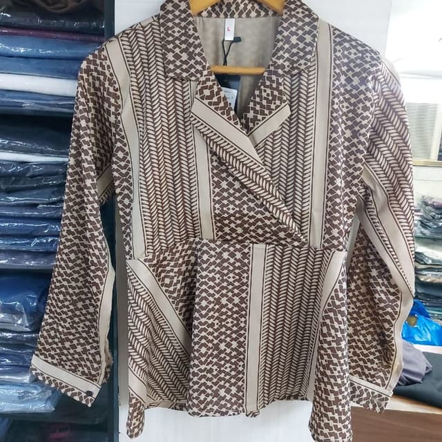 Brown and Beige Blouse