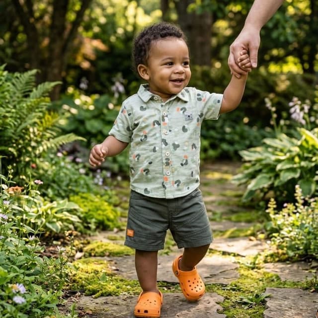 Light Green, Olive Green, Orange, Black Shirt and Shorts Set