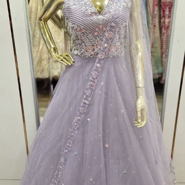 Lavender, Silver, Pink Lehenga Choli