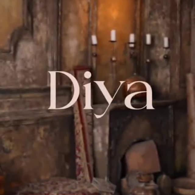 Deep red with intricate patterns in cream and gold tones, set against a backdrop of rustic browns and warm oranges. Textile, possibly a rug or a draped fabric element, like a decorative shawl or part of a larger textile piece.