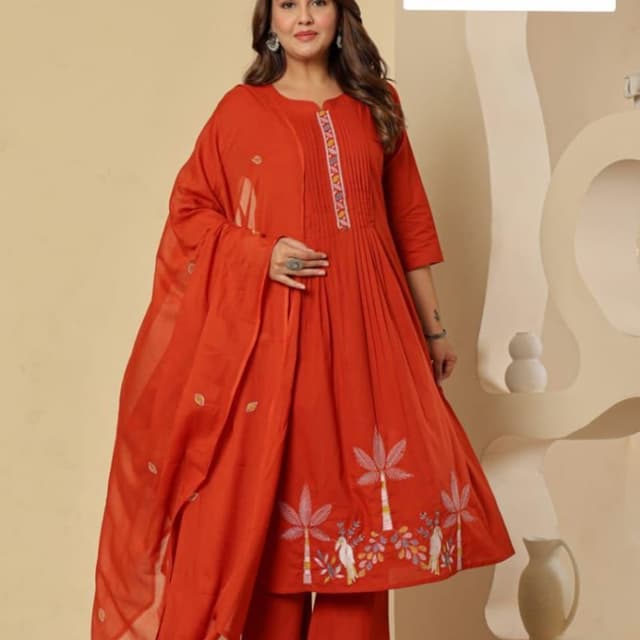 Vibrant Orange Kurta Set