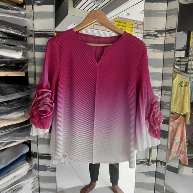 Pink to White Ombre Blouse