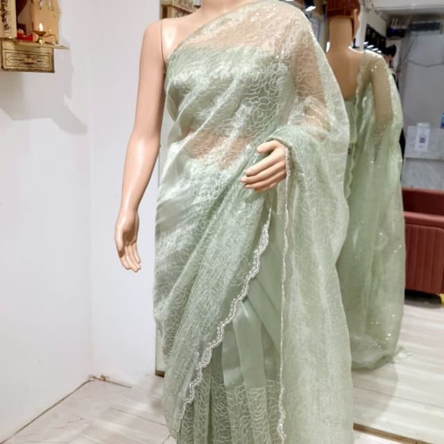 Pale Green Saree