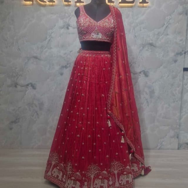 Red and Gold Lehenga Choli
