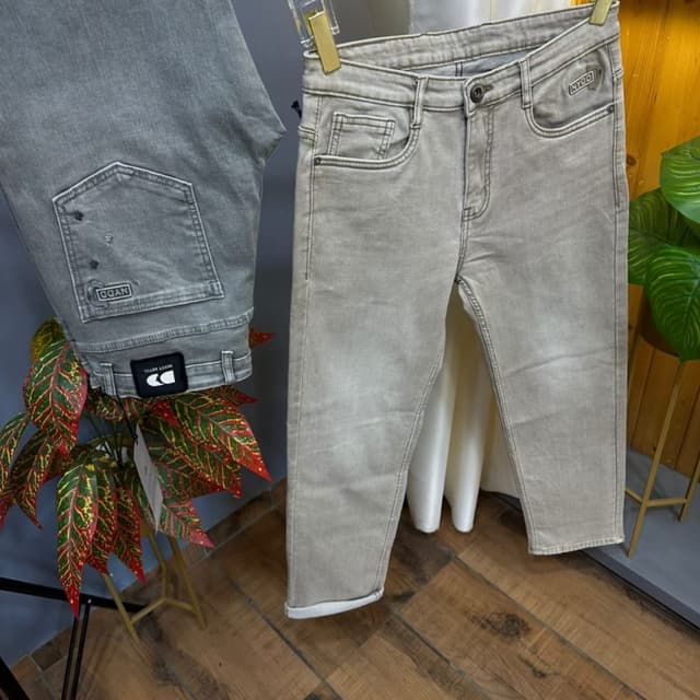 Light Gray, Stone Beige Jeans