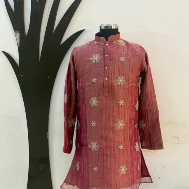 Maroon with silver embellishments Kurta